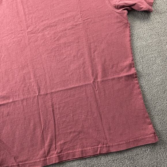 Uniqlo Shirt Adult Large Red Short Sleeve Plain Tee Casual Active Athleisure Men - Picture 5 of 14